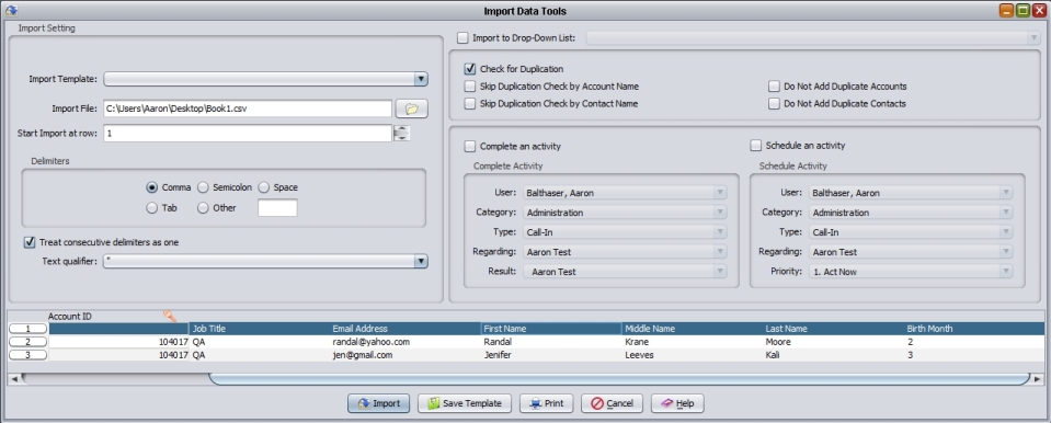 Import Data Tools