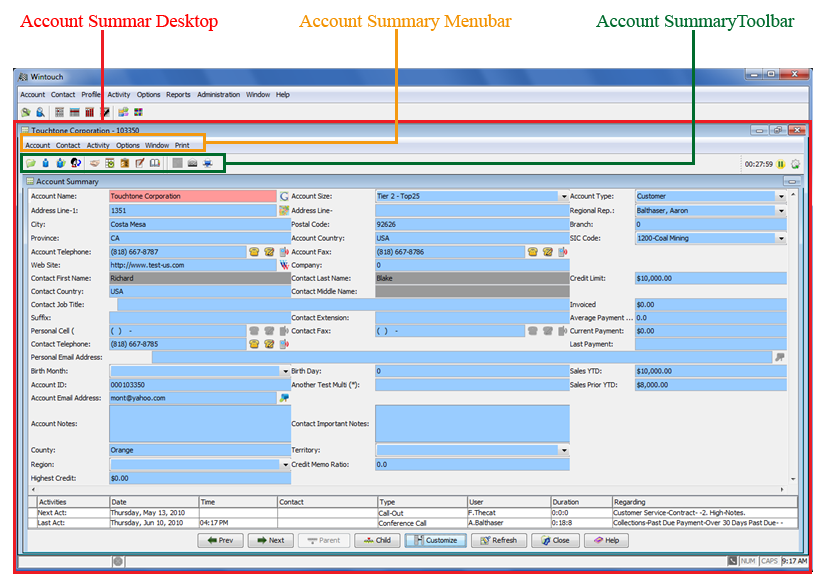 Account Summary Desktop